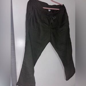 Linen olive Green Pants